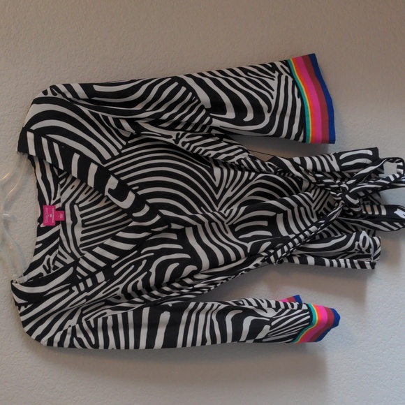 Trina Turk Tops - Trina Turk x INC Zebra Rainbow Belted Top